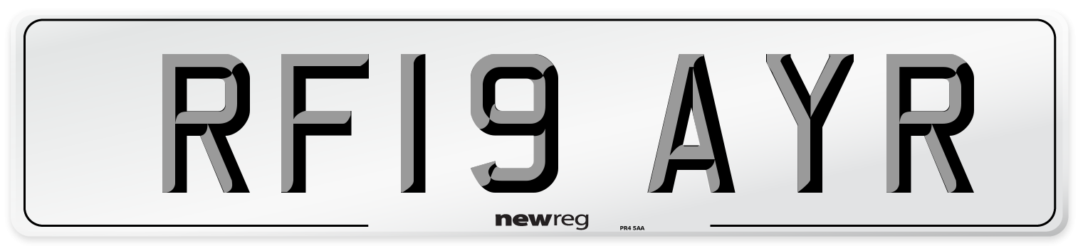 RF19 AYR Number Plate from New Reg